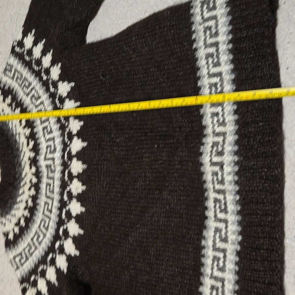 HILDA LTD. Men's XL 100% Wool Icelandic Brown and White Patterned Sweater - Picture 3 of 6